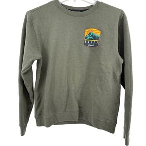 Lone Rock Clothing Banff Canada Graphic Crew neck Sweatshirt Olive Green Medium